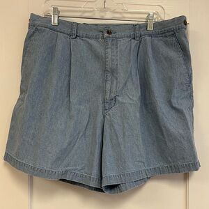 Vtg Roundtree & Yorke Men's Pleated jean Shorts light Blue Size 40x6 pleated 90s
